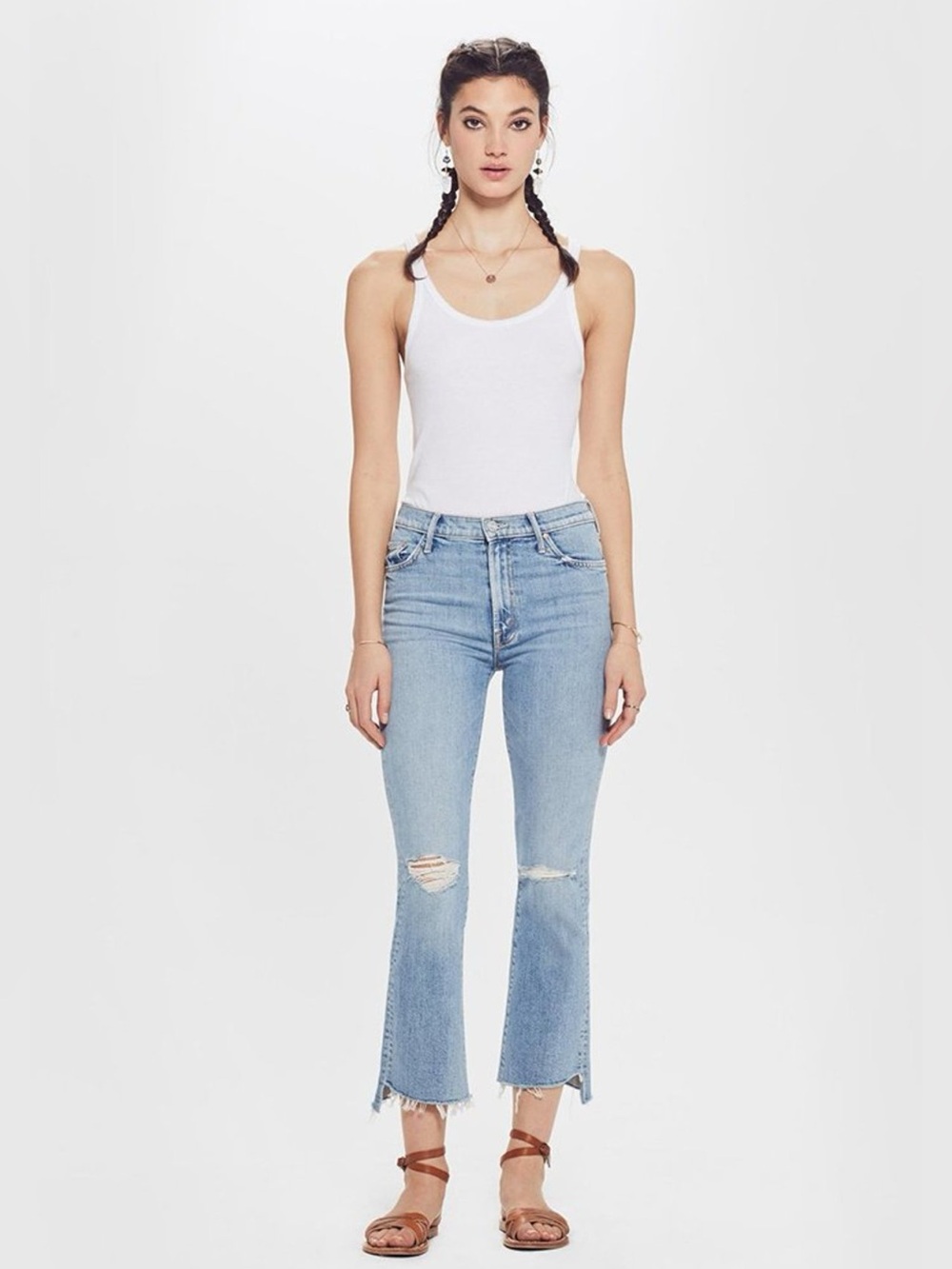 MOTHER Superior Insider Crop Step Fray Jeans Problem With Miracles Size 28